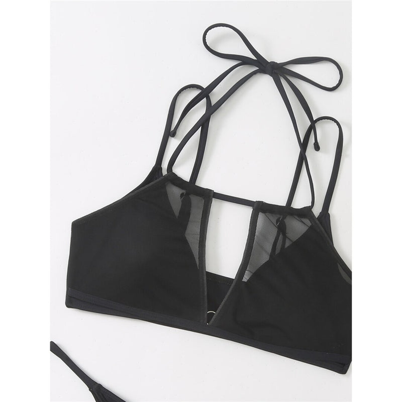 Macy Sheer Halter 2-Pc Bikini Set