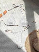 Kelly Burnout Velvet Leopard Pearl Bikini Set