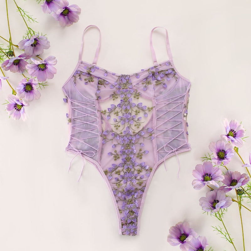 Callie Floral Lace Teddy Bodysuit