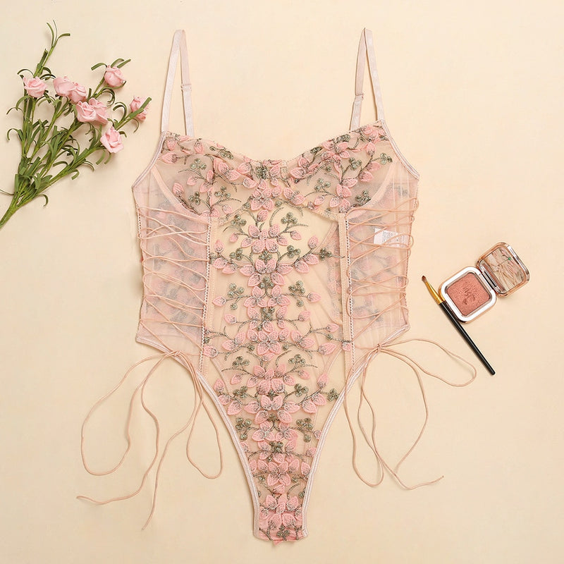 Callie Floral Lace Teddy Bodysuit