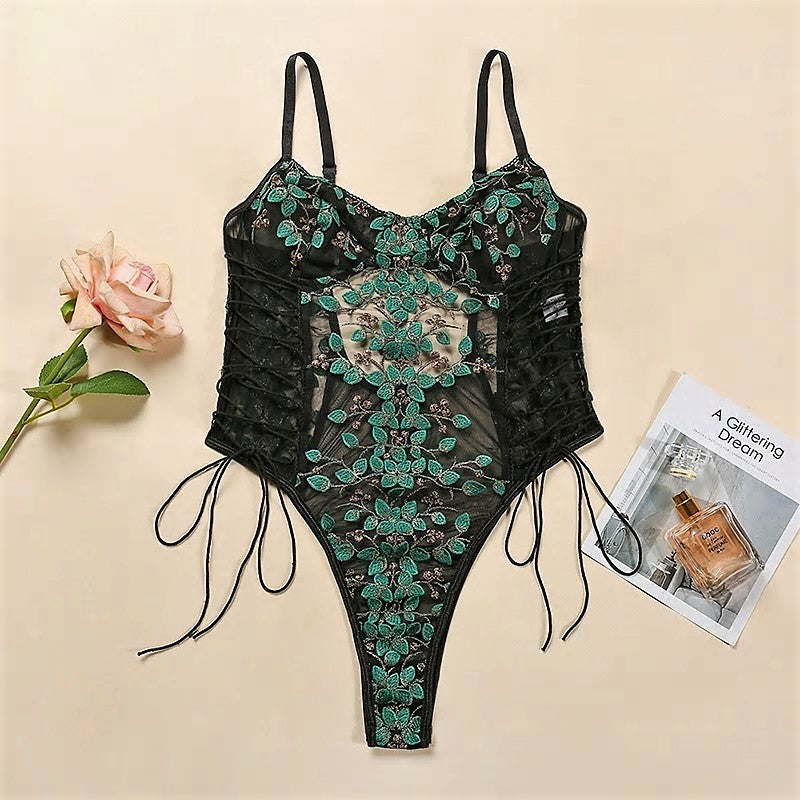 Callie Floral Lace Teddy Bodysuit