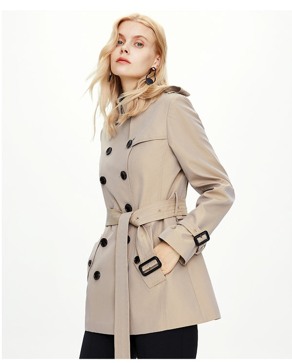 Chloe Double-Breasted Short Trench Coat