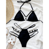 Lyla Metal Rings Strappy Cut Out 2-Pc Set Bikini