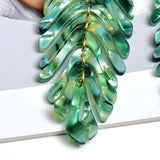 Sage Leaf-Shaped Drop Earrings