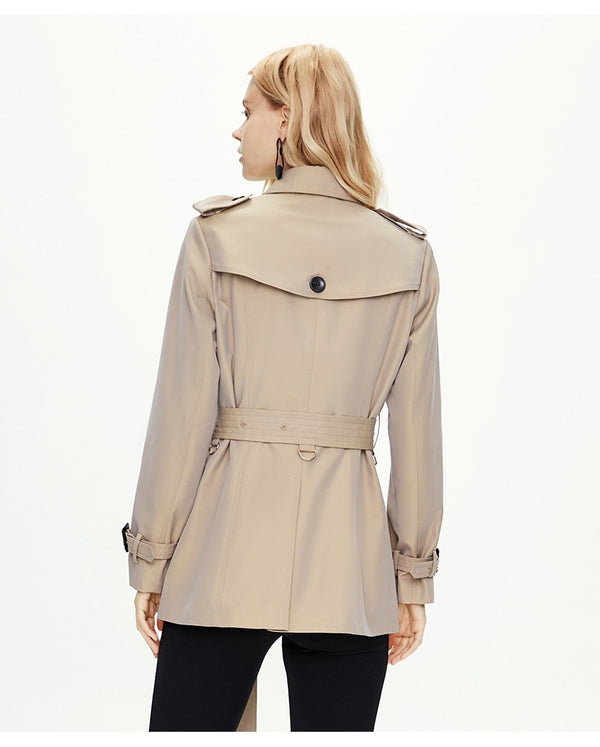 Chloe Double-Breasted Short Trench Coat