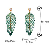 Sage Leaf-Shaped Drop Earrings