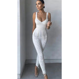 Riley Lace Up Bodycon Bandage Jumpsuit