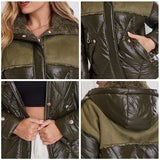 Cailyn Suede Contrast Down Jacket