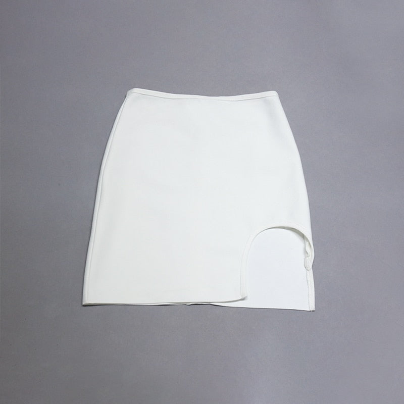 Maritza 2-Pc Asymmetrical Cut-Out Bandage Top & Mini Skirt Set