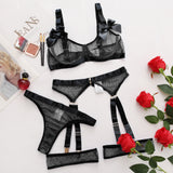 Nia 5-Pc Set Mesh Net Lingerie