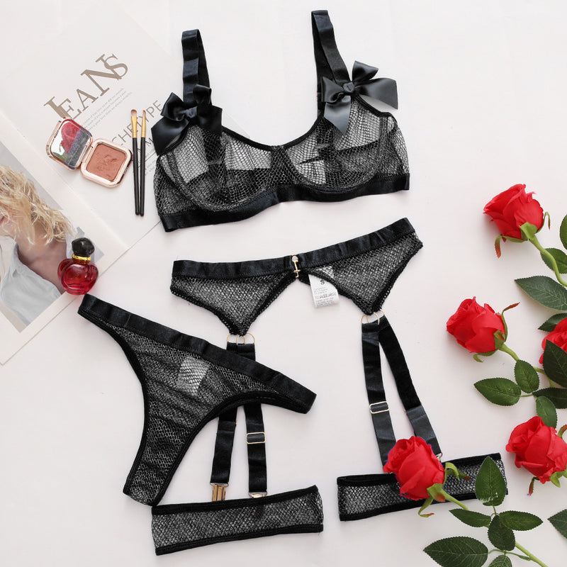 Nia 5-Pc Set Mesh Net Lingerie