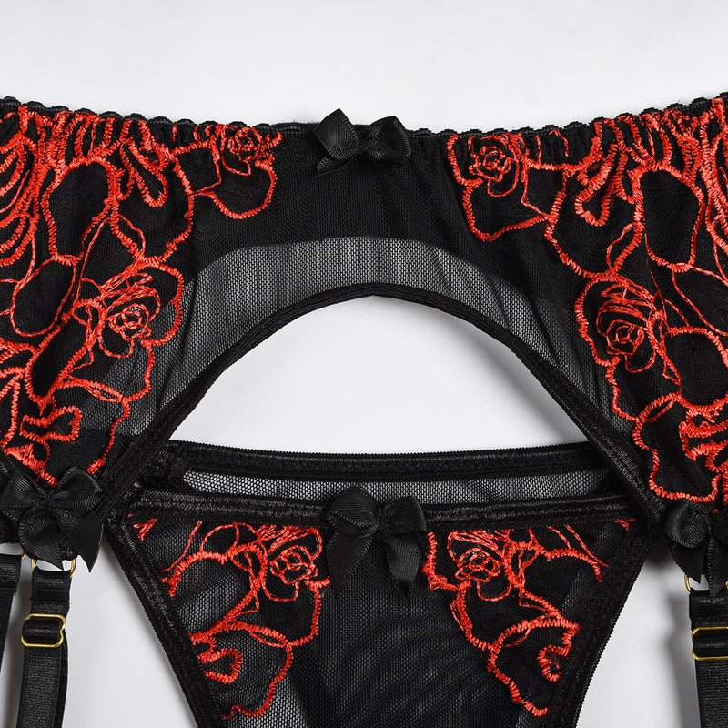 Georgia 6-Pc Embroidered Floral Lace Lingerie Set