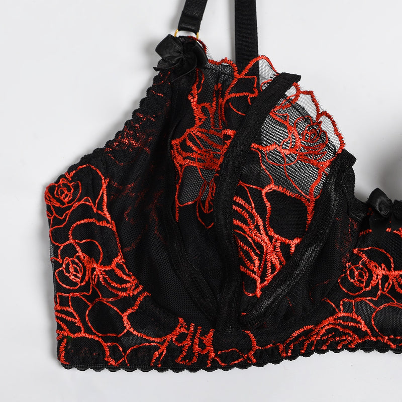 Georgia 6-Pc Embroidered Floral Lace Lingerie Set