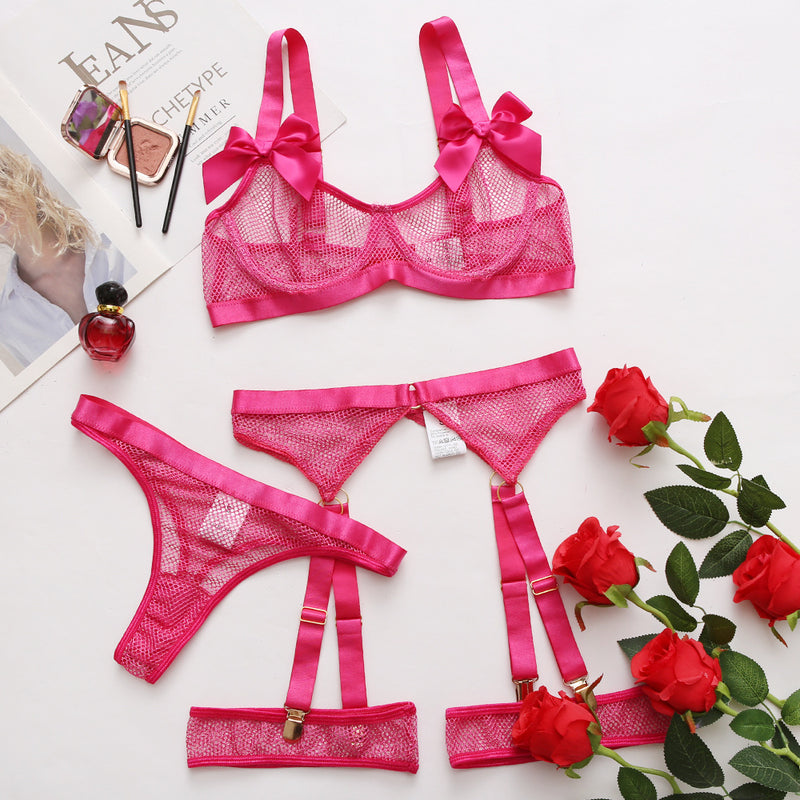 Nia 5-Pc Set Mesh Net Lingerie