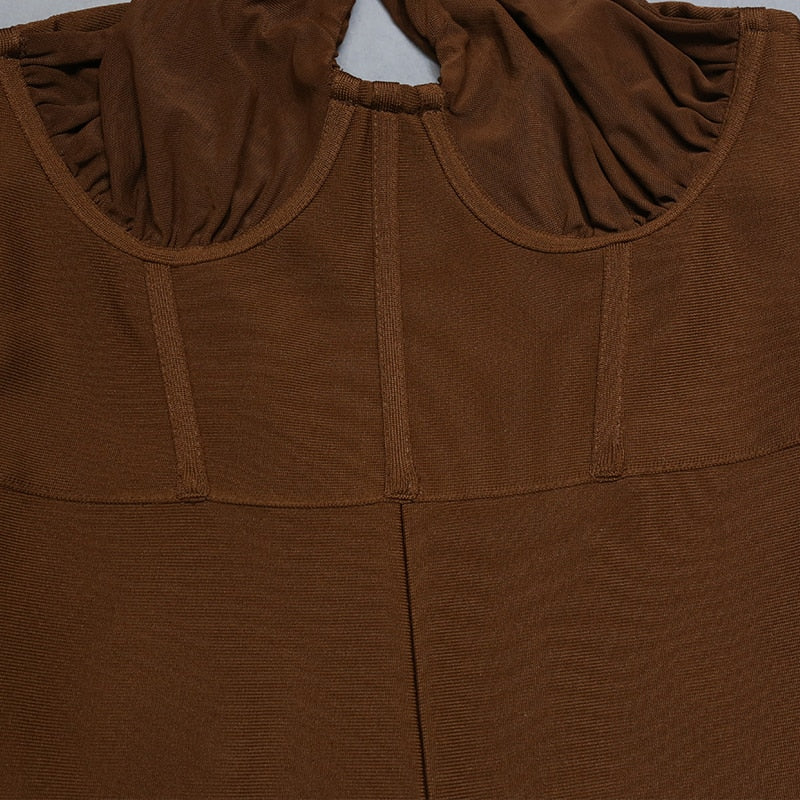 Sylvia Halter Bandage Jumpsuit