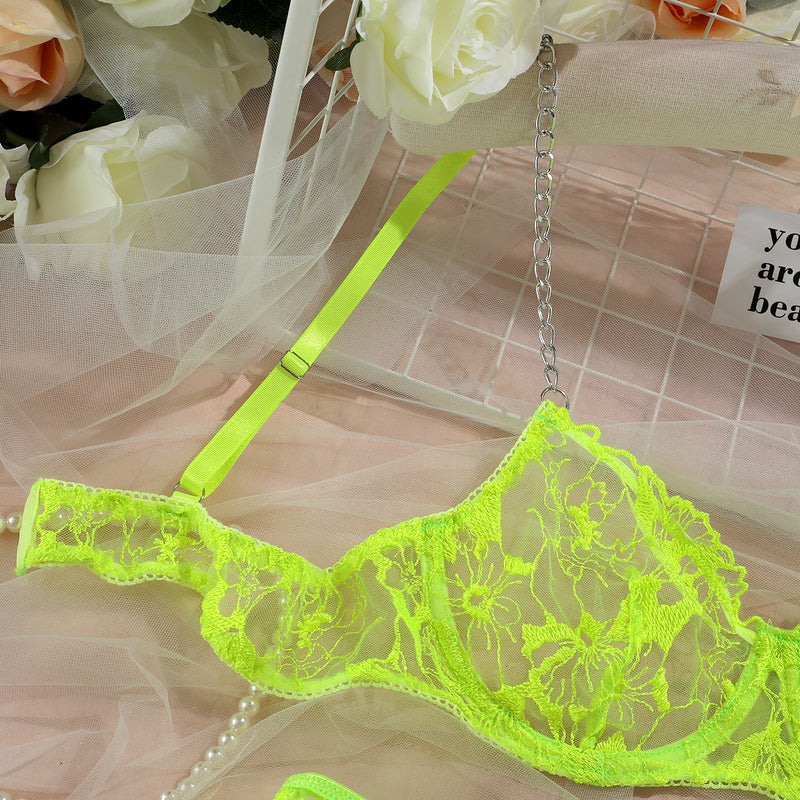 Olivia 5-Pc Set Embroidered Lace Lingerie