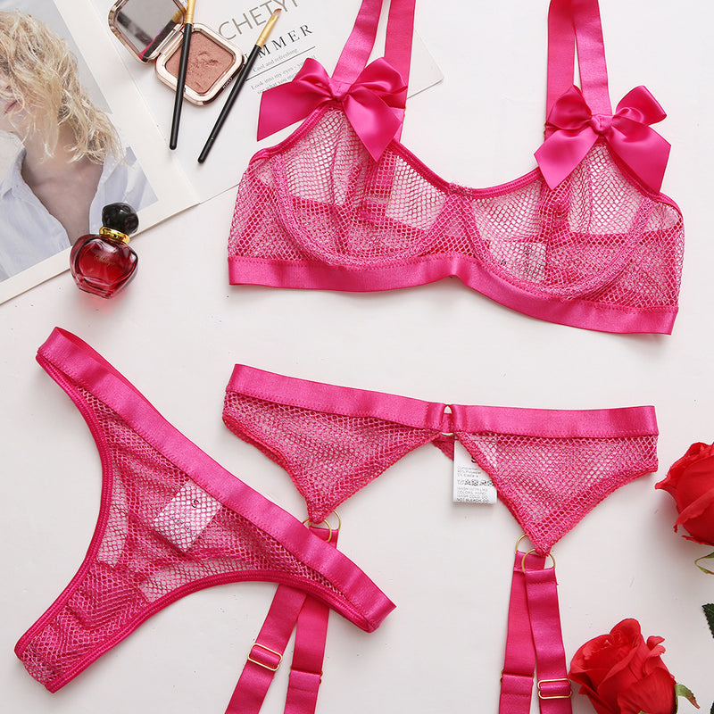 Nia 5-Pc Set Mesh Net Lingerie