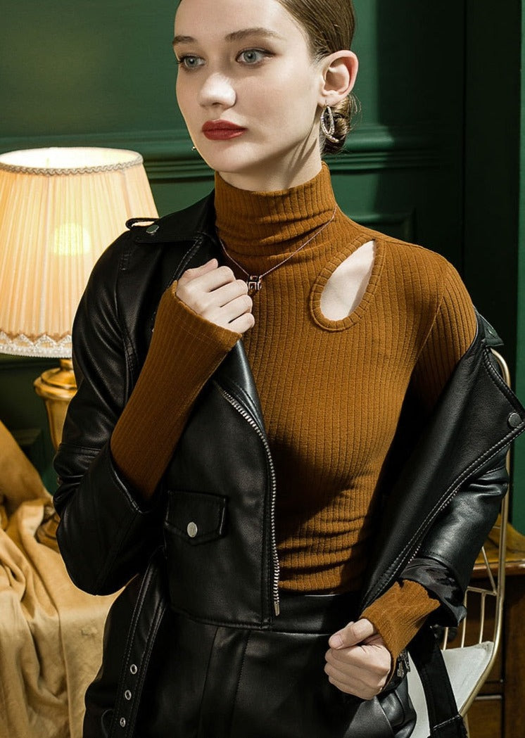 Ayana Hollow Out Long Sleeve Knit Top