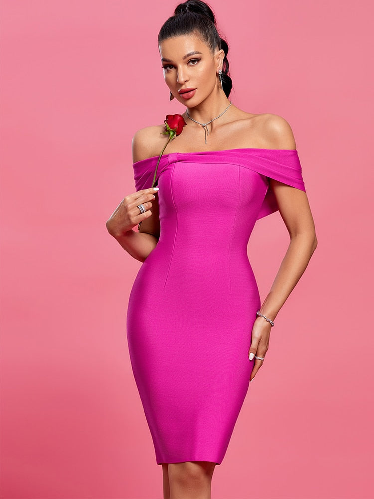 Roxanne Off Shoulder Bandage Bodycon Dress
