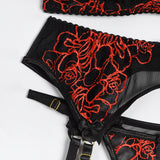 Georgia 6-Pc Embroidered Floral Lace Lingerie Set
