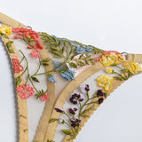 Ellie 2-Pc Embroidered Floral Lace Transparent Lingerie Set