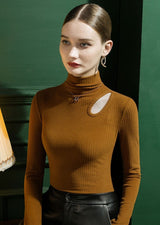 Ayana Hollow Out Long Sleeve Knit Top