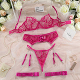 Olivia 5-Pc Set Embroidered Lace Lingerie