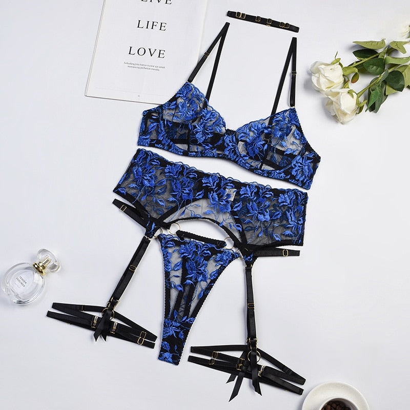 Tanya 6-Pc Set Embroidered Lingerie