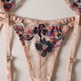 Paula Embroidered Floral Lace Lingerie Set