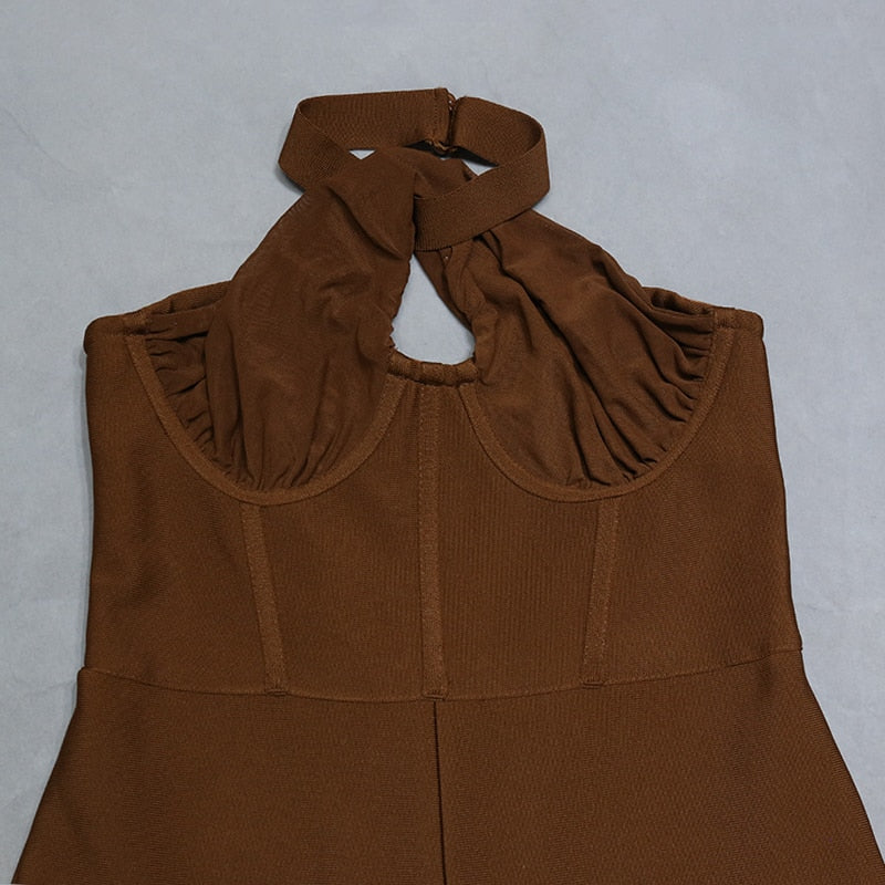 Sylvia Halter Bandage Jumpsuit