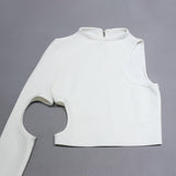 Maritza 2-Pc Asymmetrical Cut-Out Bandage Top & Mini Skirt Set
