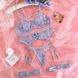 Olivia 5-Pc Set Embroidered Lace Lingerie