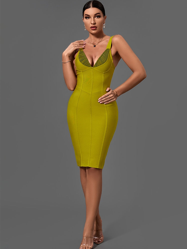 Tatiana Contrast Bandage Dress