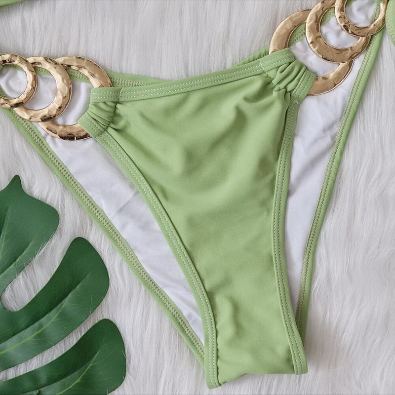 Areli Layered Ring Halter Bikini Set
