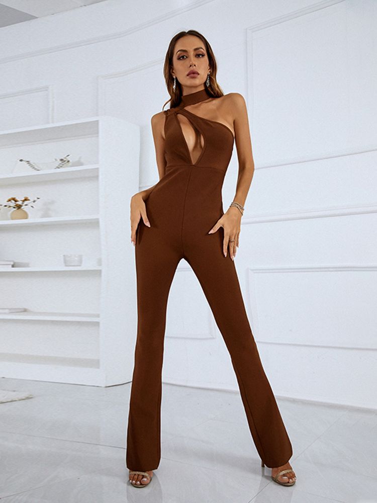 Camilla Cut-Out One Shoulder Bandage Jumpsuit