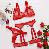 Nia 5-Pc Set Mesh Net Lingerie