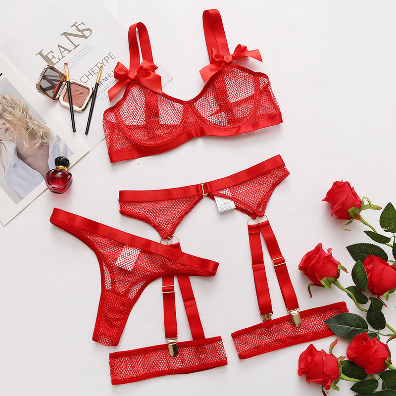 Nia 5-Pc Set Mesh Net Lingerie