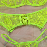 Olivia 5-Pc Set Embroidered Lace Lingerie