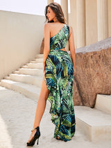 Gina Asymmetrical Sleeveless Thigh High Slit Maxi Dress
