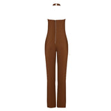 Sylvia Halter Bandage Jumpsuit