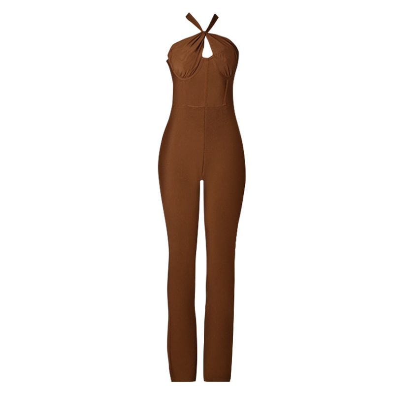 Sylvia Halter Bandage Jumpsuit