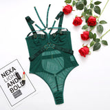 Alannah Harness Halter Mesh Teddy Bodysuit